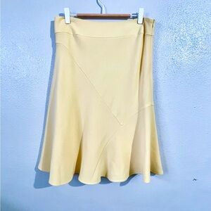 Escada Couture 100% Wool Skirt US 8 EU 40 Butter Yellow A Line Textured Modern